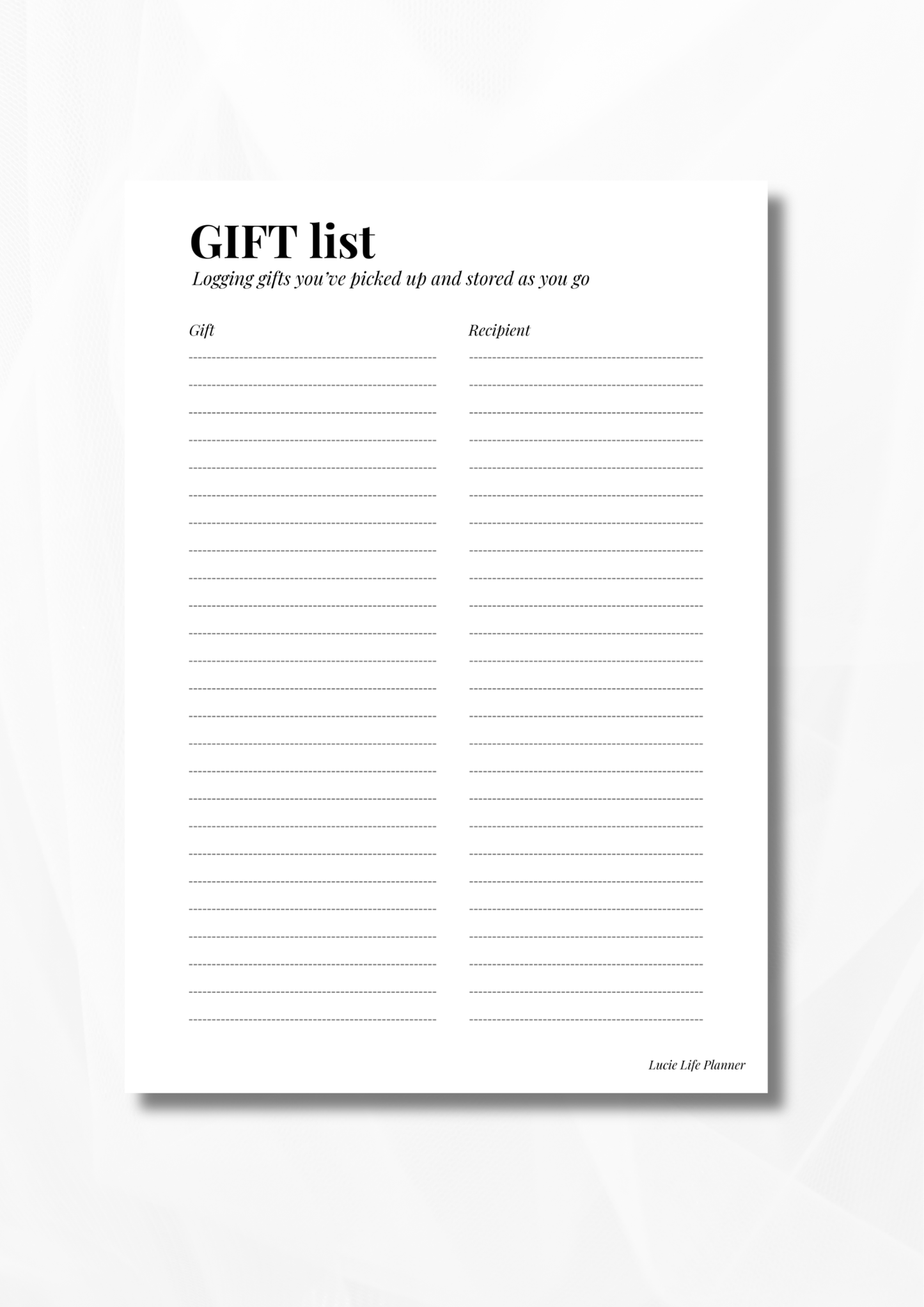 Gift List