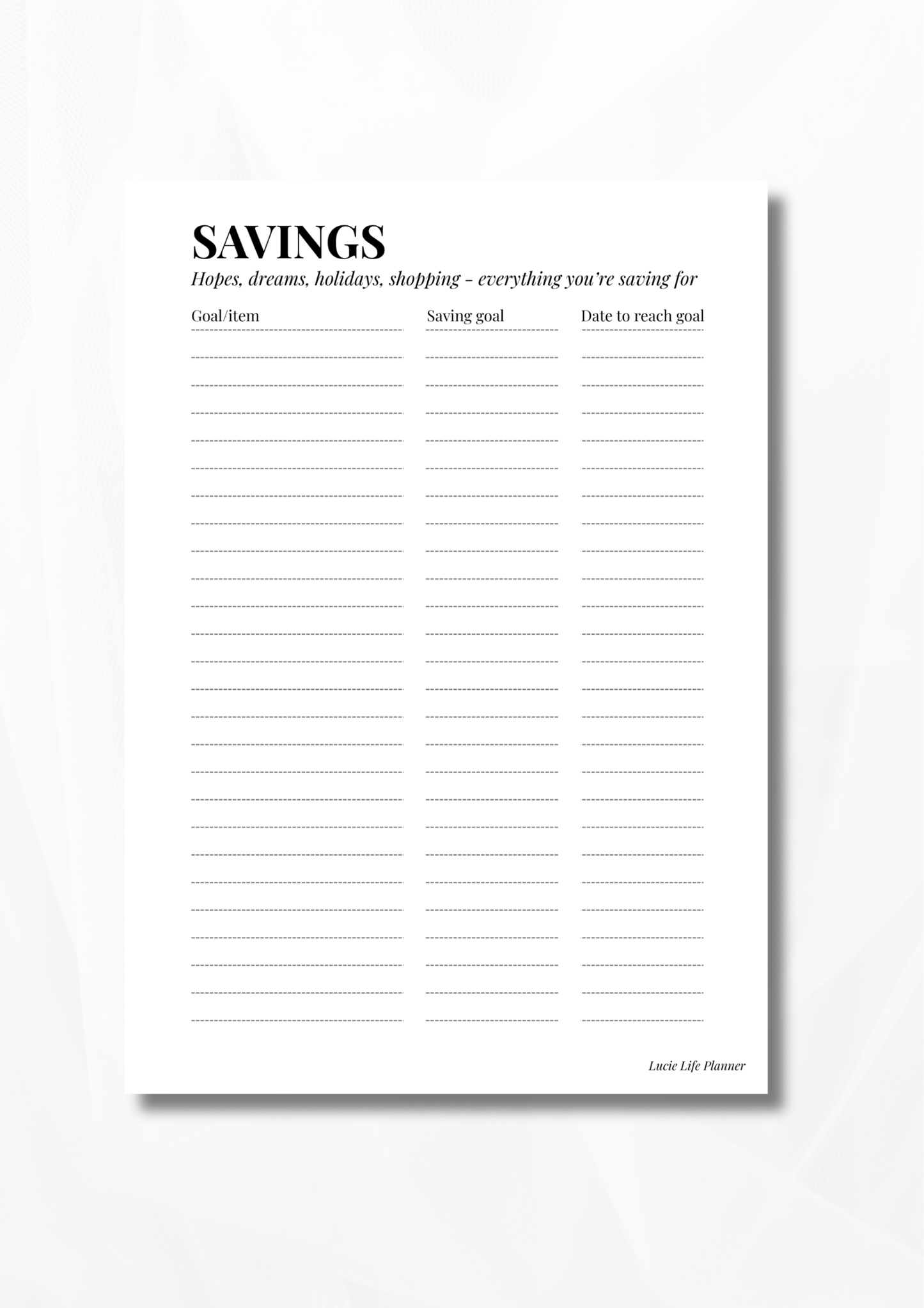 Savings Tracker