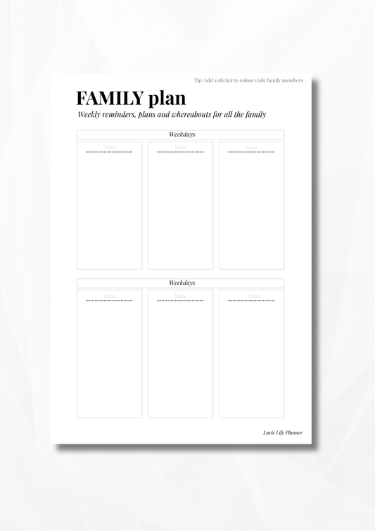 Family Planner (3 Months)