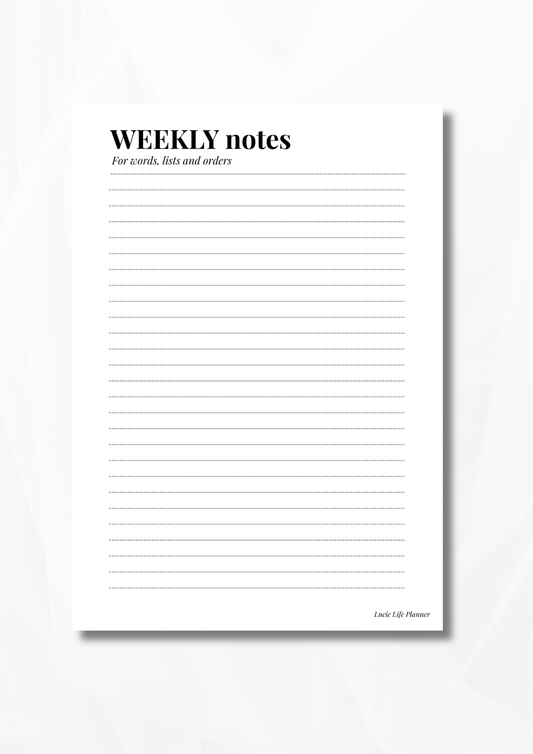 Weekly Notes (Multiple Pages)